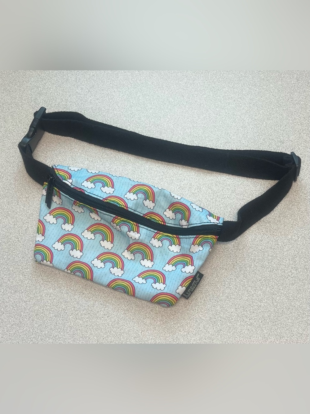 Fydelity Fanny Pack Light Blue Background Clouds & Rainbows Pride